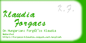 klaudia forgacs business card